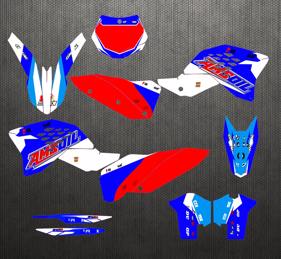 

Motorcycle Team Full set Sticker Kit Customized Number Backgrounds Decals For KTM EXC EXCF 2008 - 2011 SX SX-F SXF 2007-2010