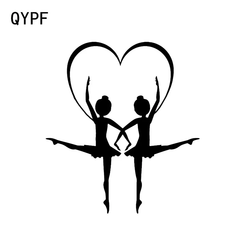 

QYPF 12.1*13.5 Ballet Dancing Girl Fitness Decor Car Sticker Silhouette Vinyl Accessories Black/Silver C16-2113