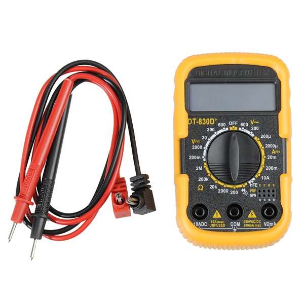

Mini Portable 2 inch LCD Digital Multimeter Orange & Black With Battery DT-830D +