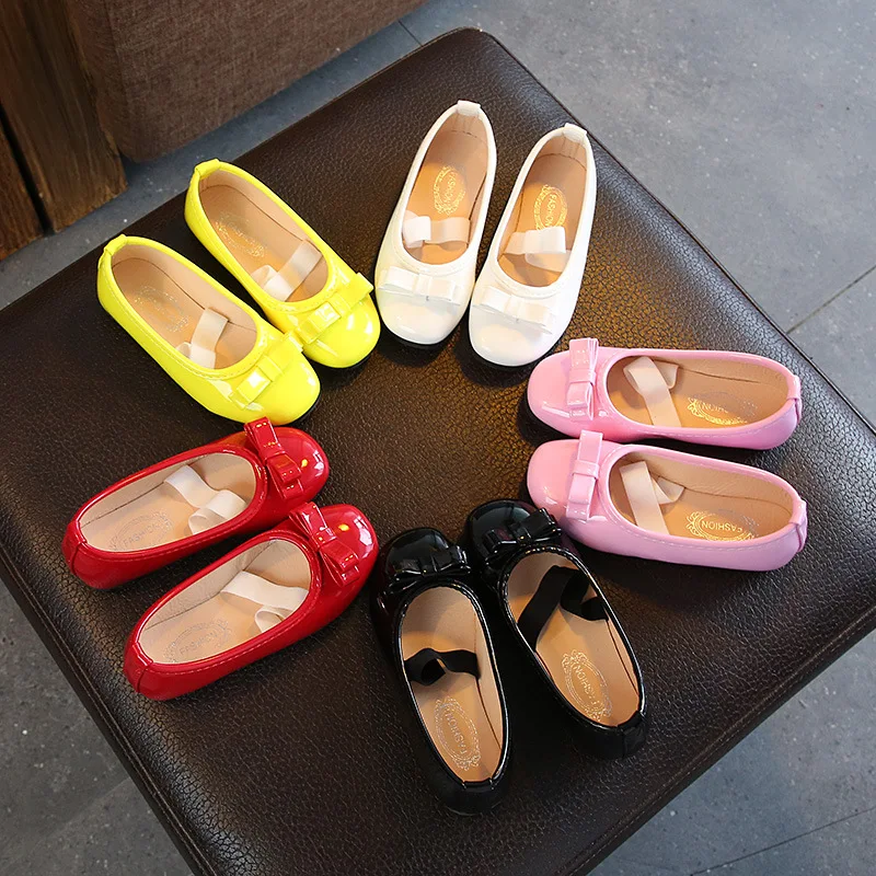 COZULMA/ детская кожаная обувь для маленьких девочек модная детская обувь модельные туфли принцессы для девочек бант конфетного цвета вечерние танцевальные туфли