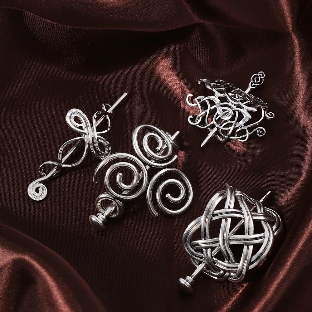 

1Pc 2019 New Design Hot Sale Fashion Silver Color Vintage Large Celtics Knots Crown Hairpins Hair Clips Stick Slide Accessories