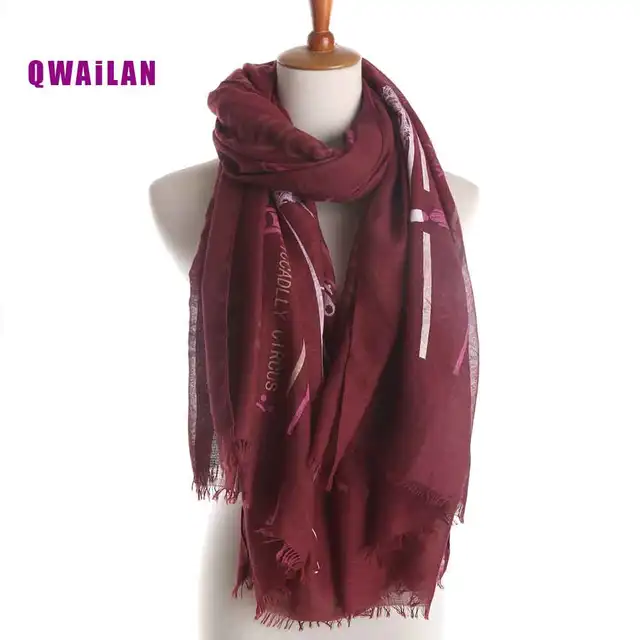 95 Marque De Luxe Bandana Scarve Femme Coton écharpe Femmes Châle De Haute Qualité Alphabet Solaire Serviette De Plage Mince Longue Simple Frais