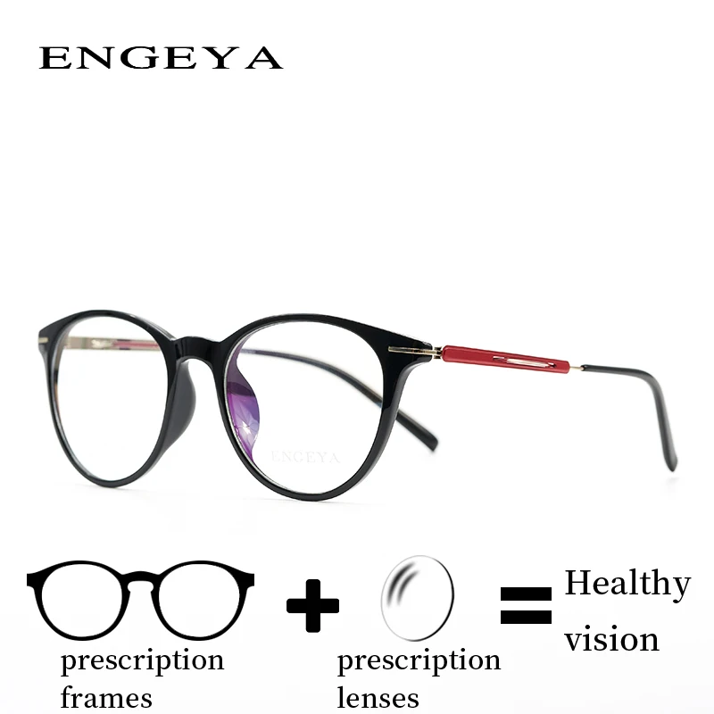 

ENGEYA Titanium Clear Eyeglasses Frame Noughts Zero Optical Prescription Reading Computer Glasses Frame Women 6 Colors # F001