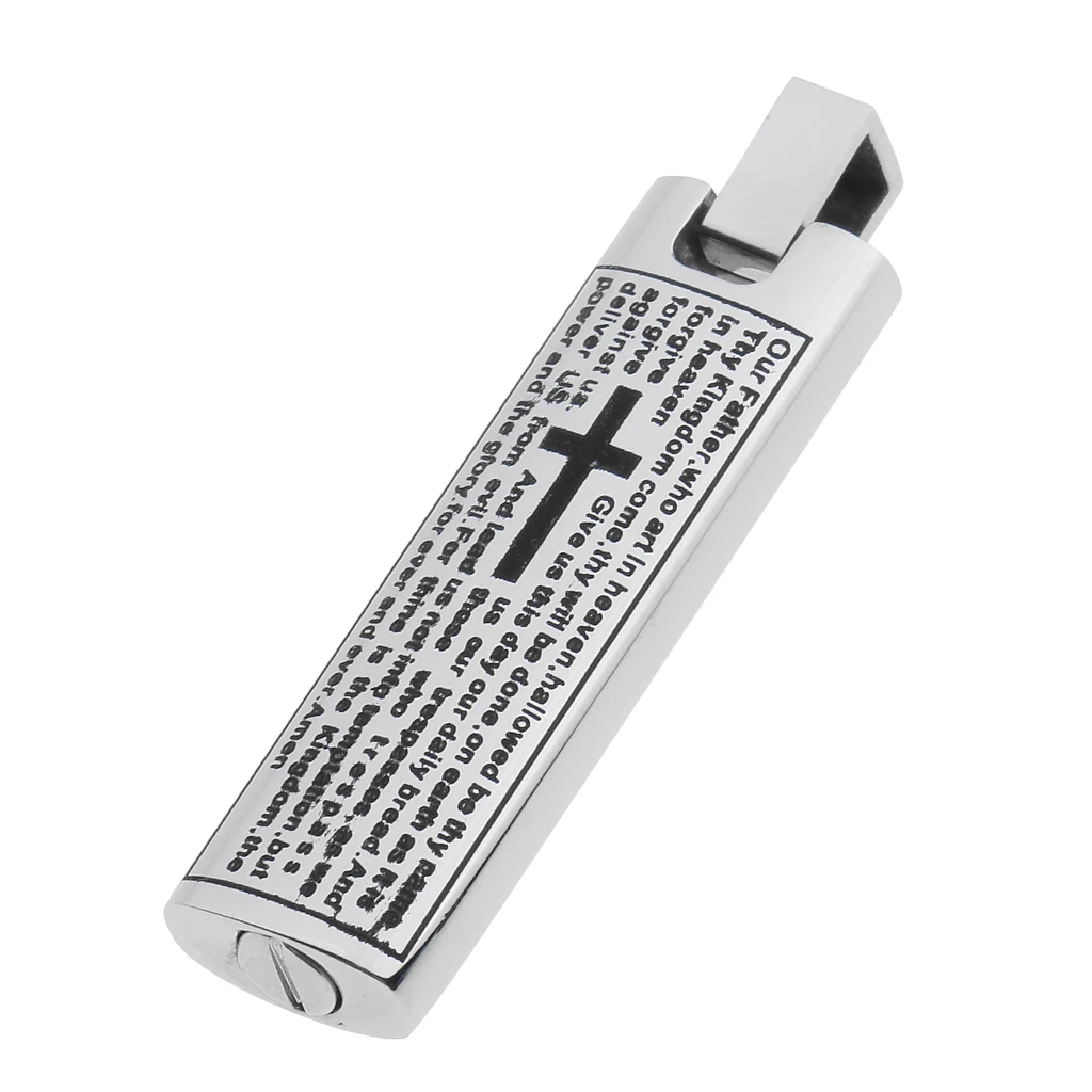 Stainless Steel Dog Cat Paw Cross Memorial Pet Ashes Keepsake Urn Charm Pendant 