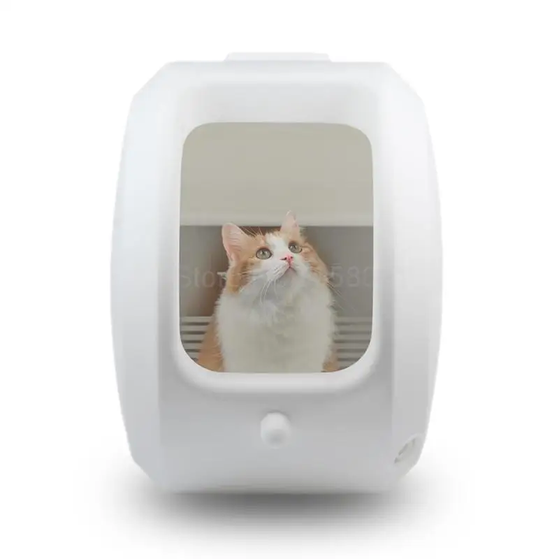 

Semi-closed Cat Sand Pot Semi-automatic Cat Toilet Cat Sand Pot Excrement Pot Duo Dou Le Large Fully-closed Sand Pot