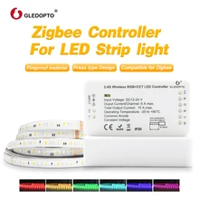 Светодиодный светильник zigbee, работающий с alexa echo puls rgb/rgbw/rgb+ cct, теплый белый, 24 В, контроллер Zigbee, управление смартфоном, светодиодный светильник