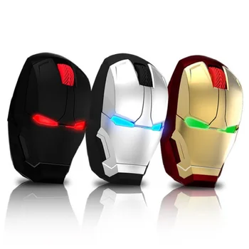 

Fanshu Ergonomic Wireless Mouse Iron Man Mouse 2.4G Portable Mobile Computer Gaming Mouse Optical Mice Mause with USB Receiver