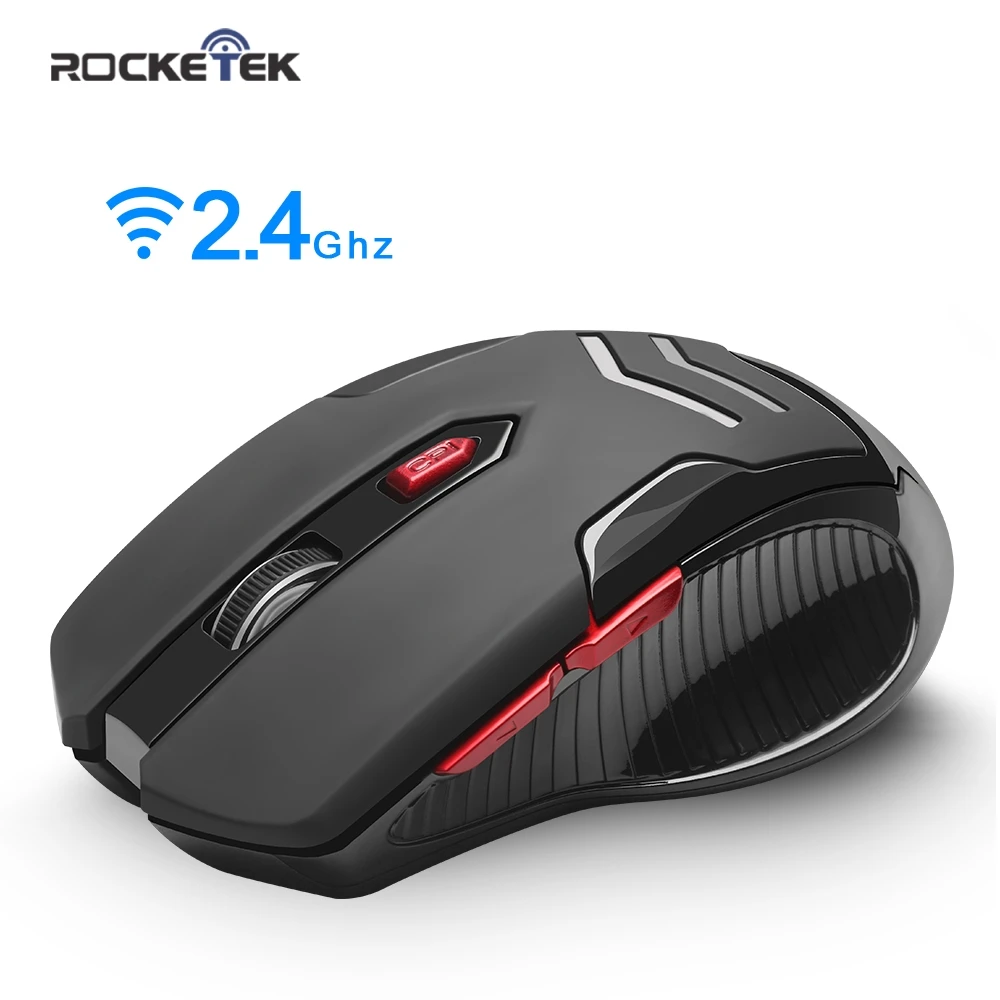 Rocketek USB Wireless font b Gaming b font Mouse 1600 DPI 6 buttons ergonomic design for