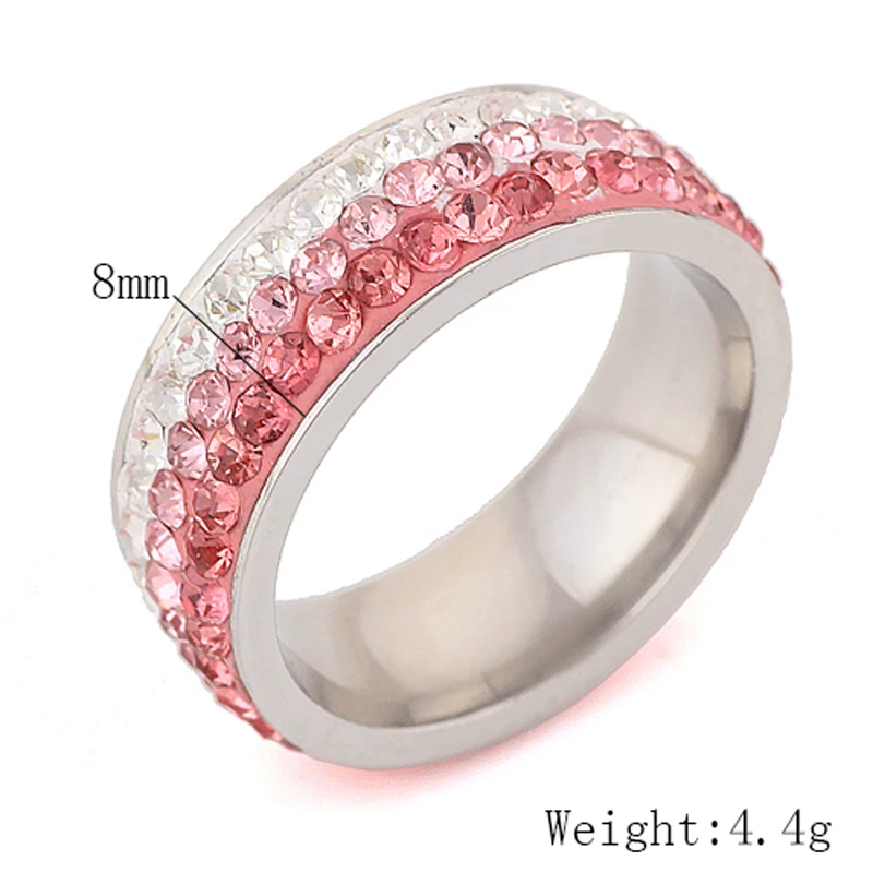 Christmas gift Czech crystal rings for women and girl stainless steel ring accessories jewelry