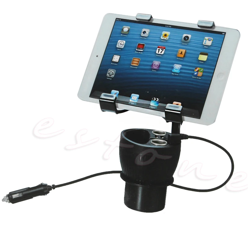 12/24V Power Cup Mount Car Charger Cup Holder Playbook Tablet USB Universal New C26