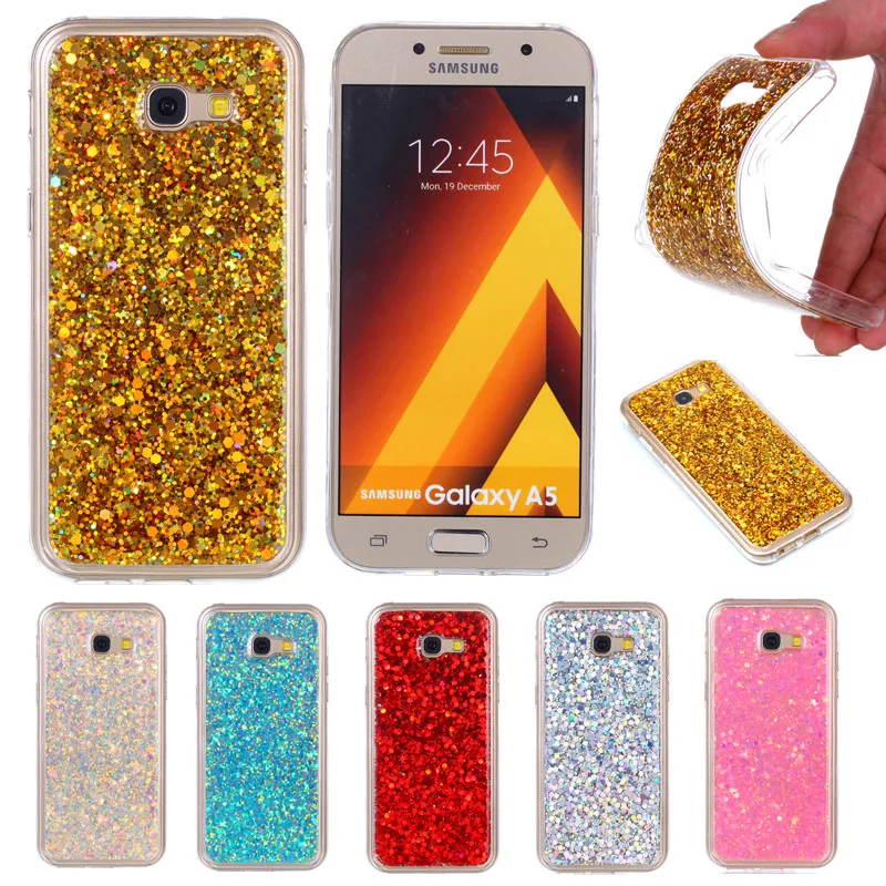 

For Samsung A5 2017 A520F Shining Case Soft Silicone TPU Frame Colored Shiny Glitter Back Cover Case for Samsung Galaxy A5 2017
