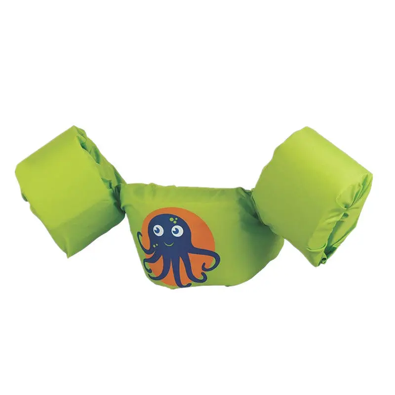 Hot Toddler Life Jacket Kids Swim Vest Arm Bands Swimming Buoyancy Aid Pool Wear Float Safe - Цвет: Green Octopus