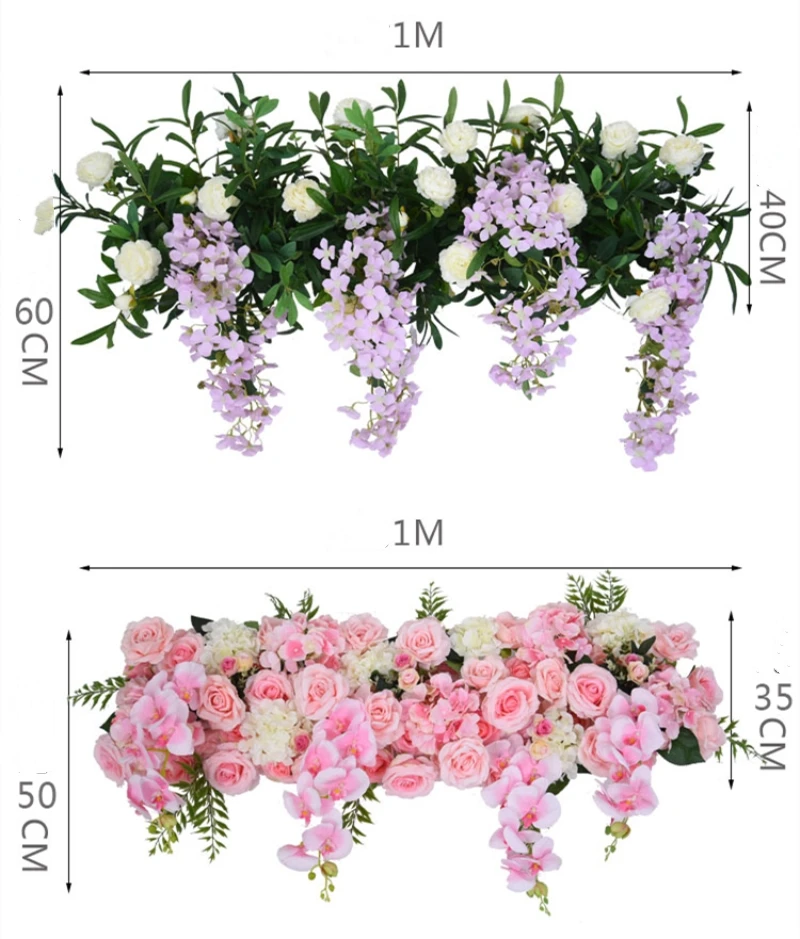 Искусственные цветы стены свадебный фон газон/столб 1 м арочный цветок дорога свинец домашний рынок украшения 8 цветов