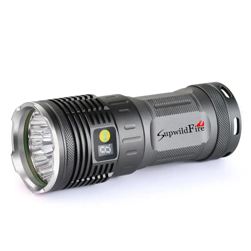 

2017 NEW FREE SHIPPING Supwildfire 35000LM 12 x XM-L T6 LED Power Digital Display Hunting Flashligt N3
