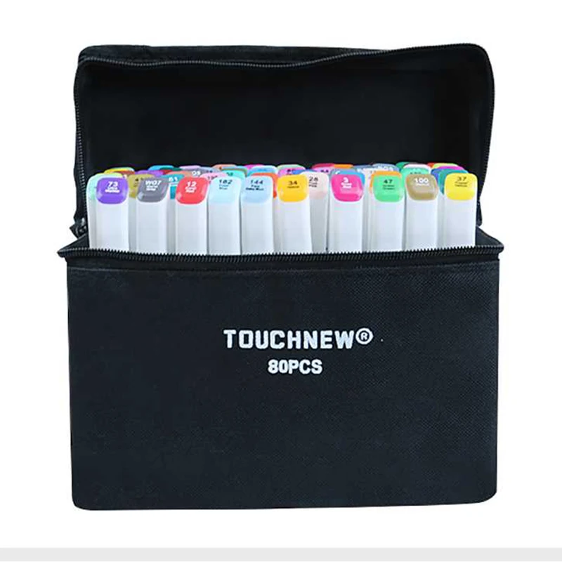 

TOUCHNEW(T7) 30/40/60/80/168 Colors Art Marker Set Alcohol Based Sketch Marker Pen Fineliner For Drawing Manga Office supplies