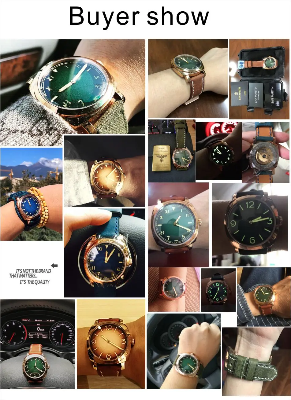 Сан Мартин винтажные оловянные бронзовые часы автоматические часы наручные часы для дайвинга 100 м водонепроницаемые светящиеся стрелки Relojes Hombre