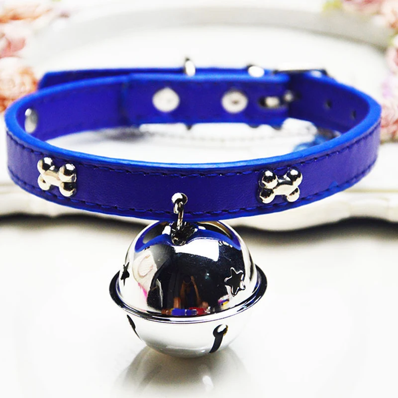 prativerdi High-quality Adjustable Pet Collar With Bells PU Material For PuppyAnimal Cat Dog Cute Collars Pet Shop Accessories1