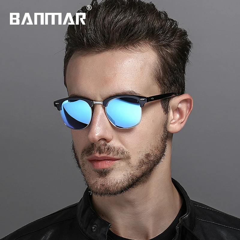 BANMAR Brand Designer Sunglasses Polarized Men Glasses Women Half Frame