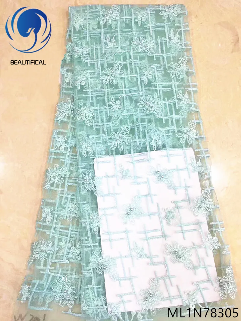 

Beautifical french tulle lace fabric wholesale curtain lace fabric elegant lace fabrics best quality products with beads ML1N783