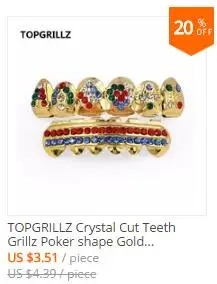 TOPGRILLZ Cuban Link Grillz чистый HQ позолоченный хип-хоп нижний зуб решетки затоплены камнями CZ зуб гриль для подарка