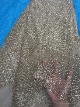 

Jolin-143 glued glitter print african mesh tulle lace 5yards for evening dress