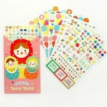 

8sheet Lovely Doll Korea Life Style PVC Sticker Seal Stickers For DIY Notebook Album Scrapbooking Decoration