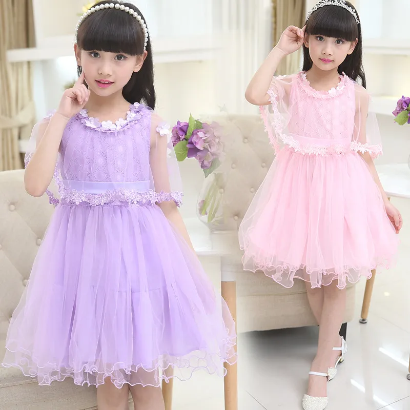 Girls Formal Prom Wedding Cocktail Dress With Lace Shawl Cappa Princess Quinceanera Dresses Elegant Summer Party Evening Dres | Детская