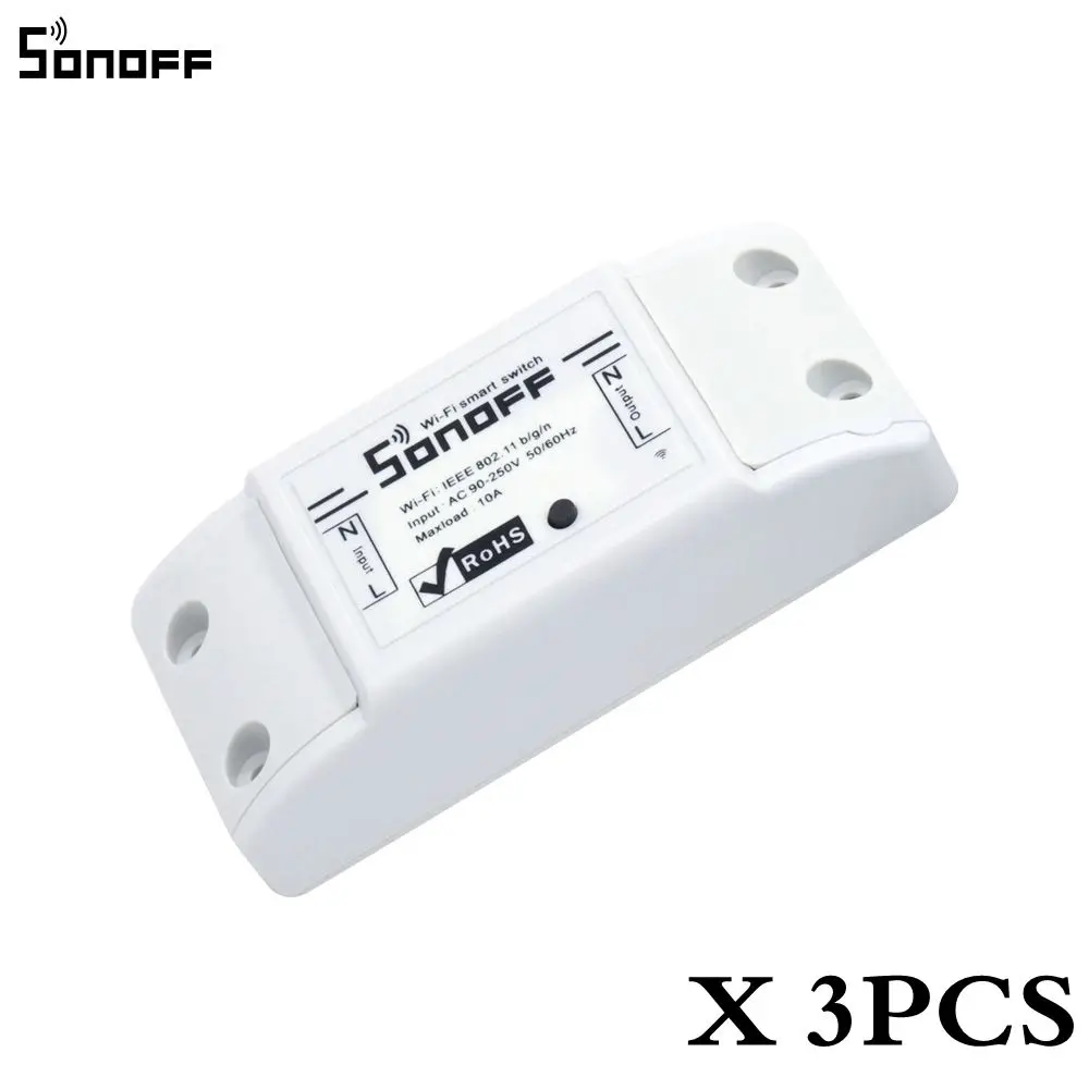 3 шт. sonoff Wifi APP Switch DIY умный беспроводной дистанционный переключатель Wifi умный переключатель модуль автоматизации работает с Alex google home