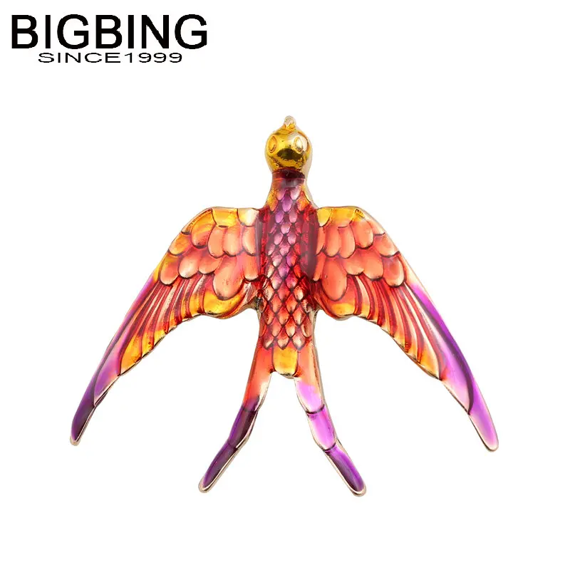 

BIGBING Fashion jewelry golden red purple brooch fashion Brooch women jewlery good quality nickel free Q085