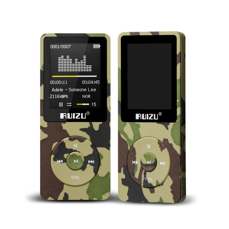 1," TFT экран RuiZu X02 HiFi воспроизводитель спортивной музыки Mp3 плеер FM рекордер поддержка TF карты - Цвет: Зеленый