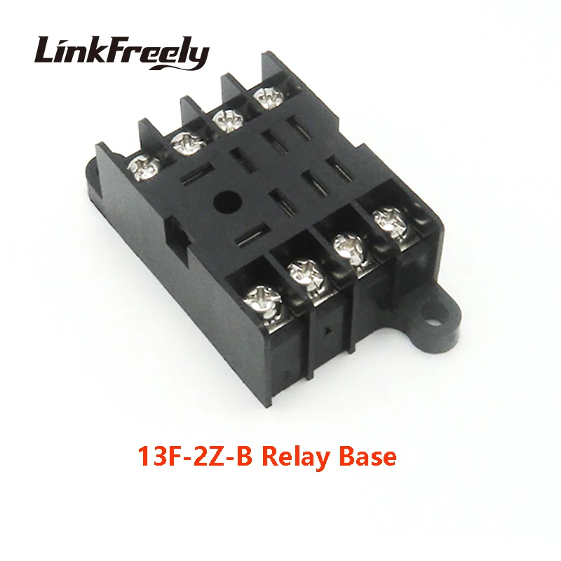 

13F-2Z-B Relay Socket Base 8 Pin terminal 2NO+2NC Relay Socket Holder Relay Mounting base for JQX-13F-2Z LY2N HH62P mini relay