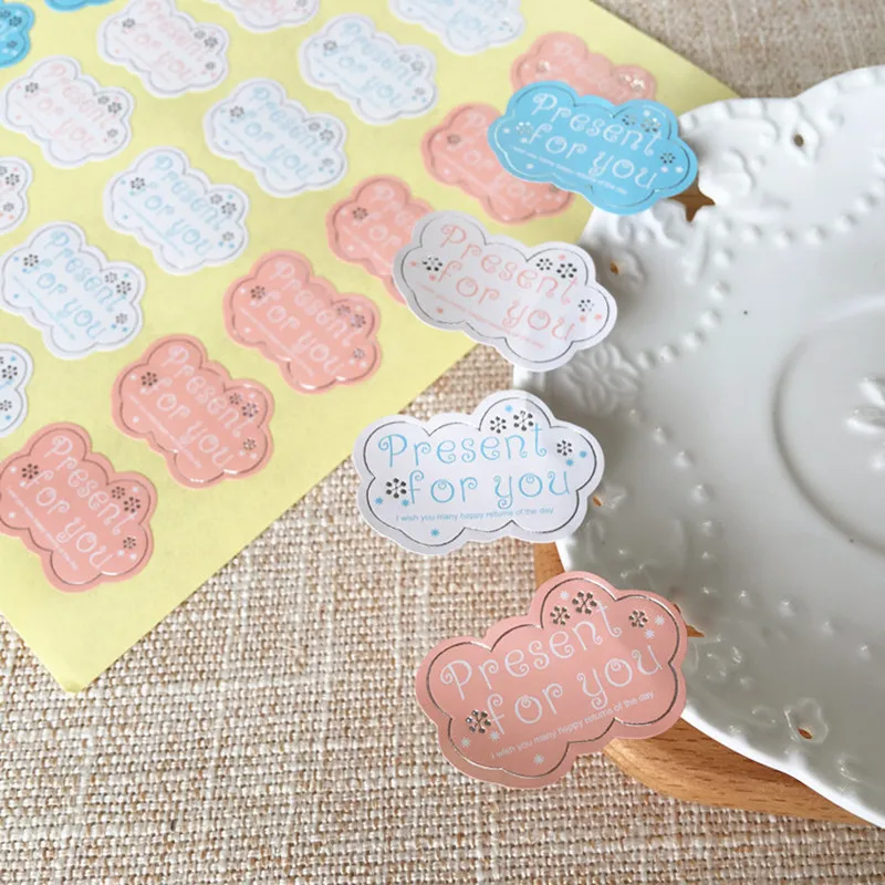 240 шт. наклейки этикетки облака для подарка 3 5x2 4|present stickers|present decorationpresent gift boxes |