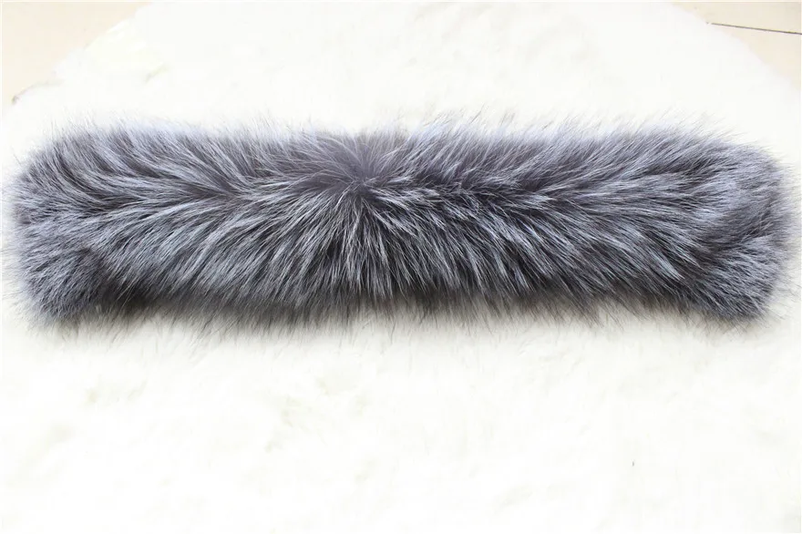 Linhaoshengyue, длина 55 см, модная, высокое качество, воротник из натурального меха серебристой лисы