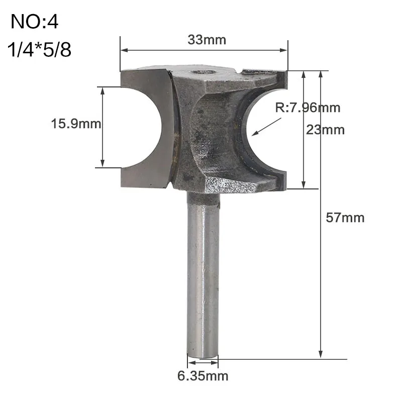 1 шт. 1/" 1/2" хвостовик Классическая Двусторонняя полукруглая боковая фреза древесины фрезы C3 Карбид 6,35/12,7 мм хвостовик древесины режущие инструменты