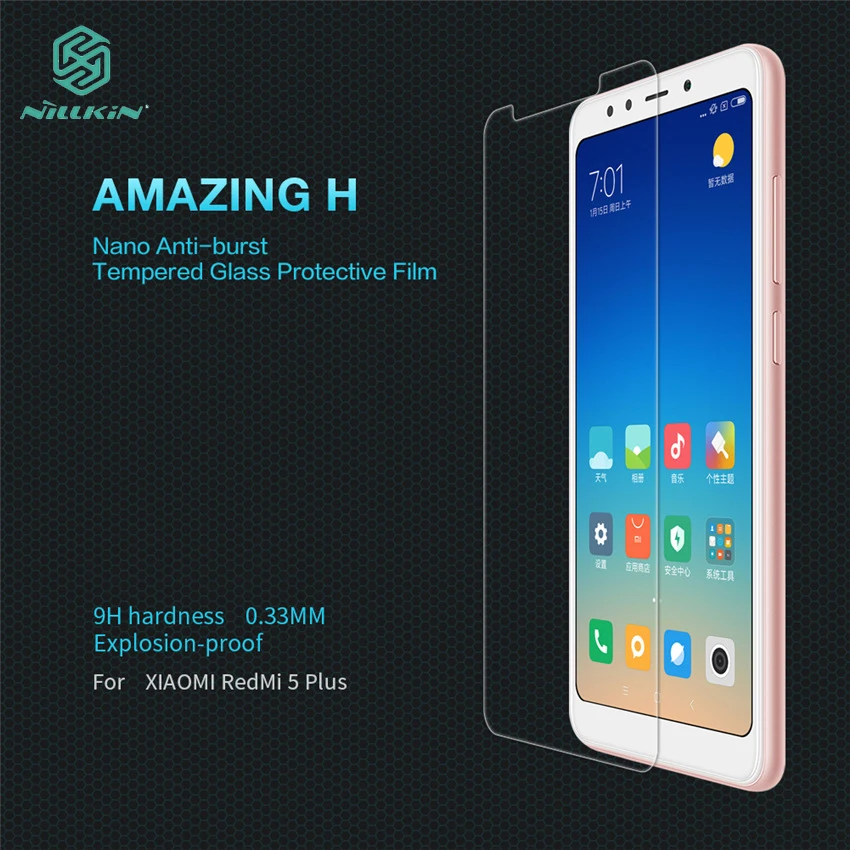 

NILLKIN For Xiaomi Redmi 5 Plus Amazing H Tempered Glass Screen Protector Film Nano-Coated Tempered Film For Xiaomi Redmi 5 Plus