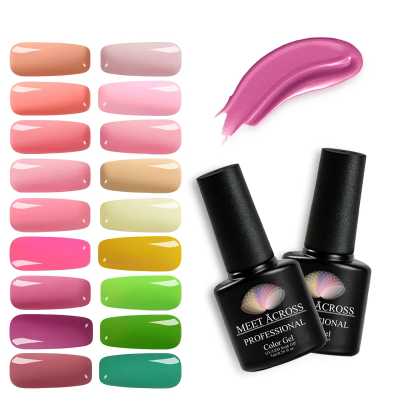 

Meet Across 7ml Nail Polish Color UV Gel Lak Lacquer Vernis Semi Permanent Hybrid Nail Art Manicure Pure Color 148 Colors