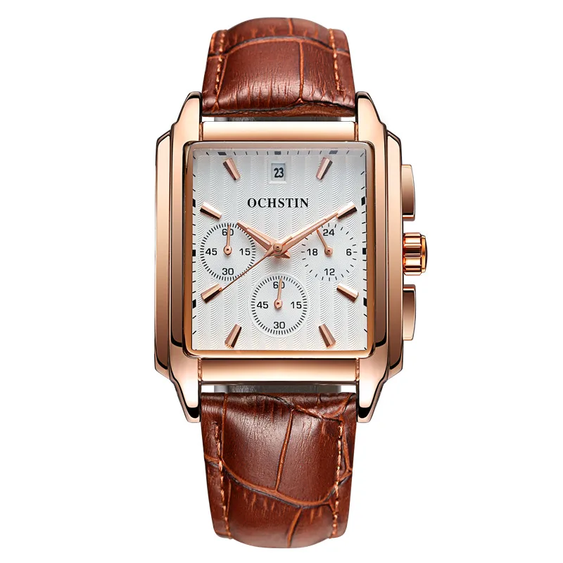  2019 OCHSTIN Military Watch Men Quartz Analog Clock Leather Strap Man Sports Male Watches Army Relo