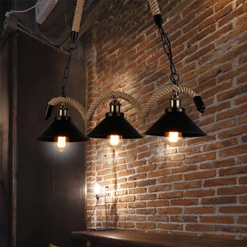 

Retro industry hemp hemp LOFT Pendant Lights metal lamp studio lamp bar cafe restaurant pendant lamps GY300 lo1017