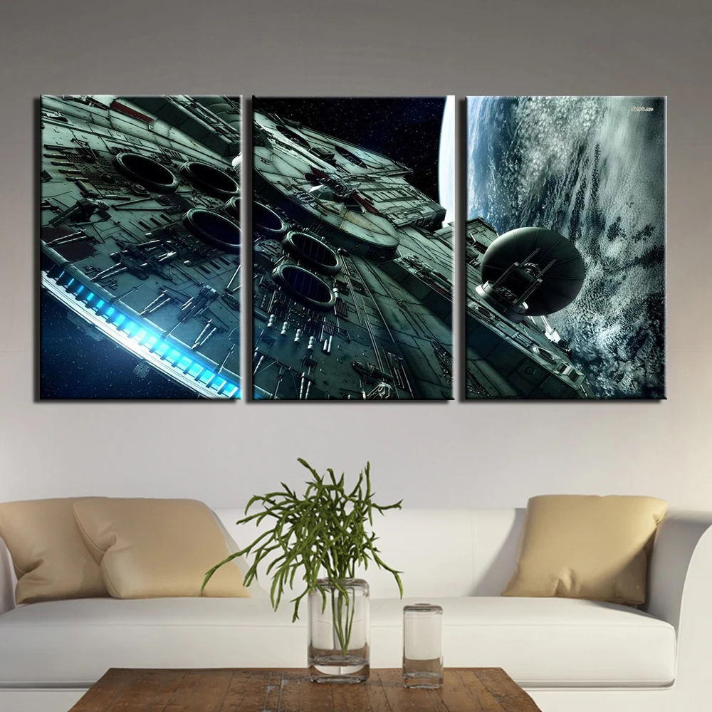 

Canvas Painting Modern 3 Pcs HD Prints Art Posters Artwork Wall Art star wars movie Pictures for Living Room