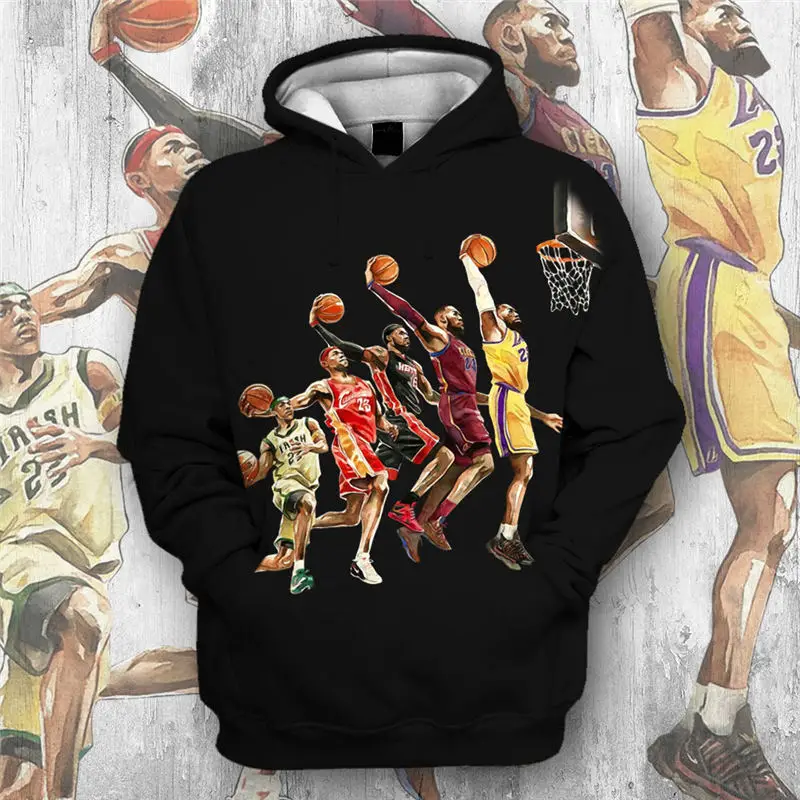 

2019 Hot New Sweatshirt Customize Basketball Character 3D Printing Hoodies Hooded Pullovers Tops Men's Clothing Drop Shipping