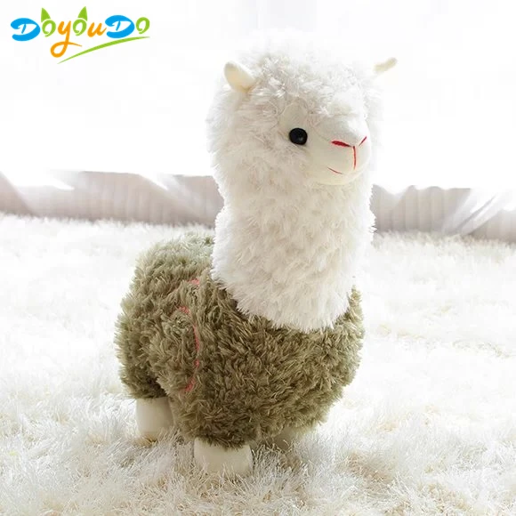 Милая плюшевая Alpacasso игрушка мягкие Животные куклы-альпаки Kawaii лама пакос мультфильм Детские куклы Brinquedos 20/35/45 см - Цвет: Зеленый