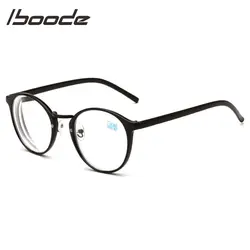 Iboode близорукие очки Для мужчин Для женщин круглые очки близорукость Книги по искусству Стиль близорукость черная рамка-100-150-200 -250-300-350-400