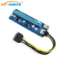 sata כבל PCI Express Riser Card 1x כדי 16x 6pin GPU Usb 3.0 Extender X1 X16 מתאם כרטיס PCIE SATA 6pin כבל חשמל עבור כורה BTC כרייה (1)