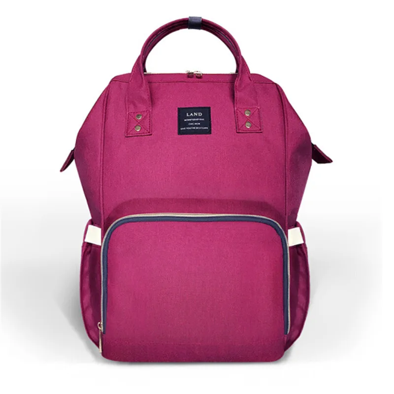 LAND пеленки мешок Мама для беременных Сумки для подгузников большой Ёмкость для путешествия рюкзак дизайнерские уход мешок Baby Care для папы и мамы - Цвет: Cranberry Red