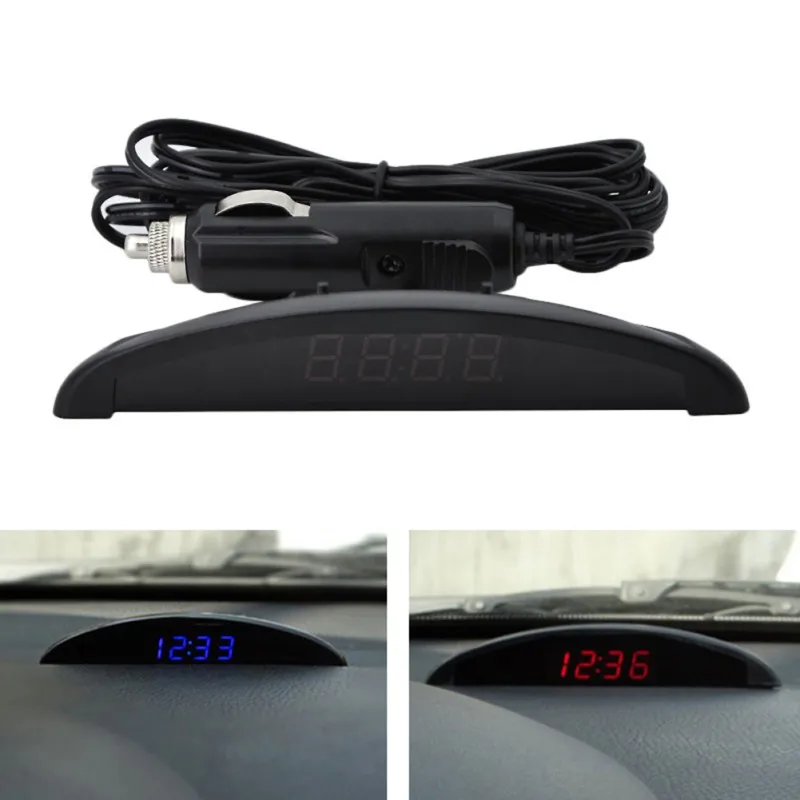

Car Auto Digital led Electronic Time Clock + Thermometer + Voltmeter 3 In 1