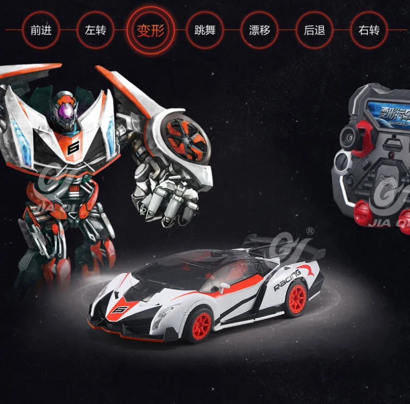 Remote control racing car between robot and car 2.4Gh Voice One key deformation remote control car for child best gifts