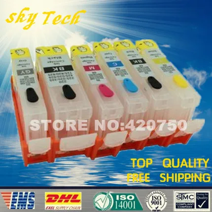 

6 color Refillable Ink Cartridge For PGI525 CLI526 ,For Canon MG6150 MG6250 MG8150 MG8250 IP4850 IP4950 IX6550 ,with ARC chips