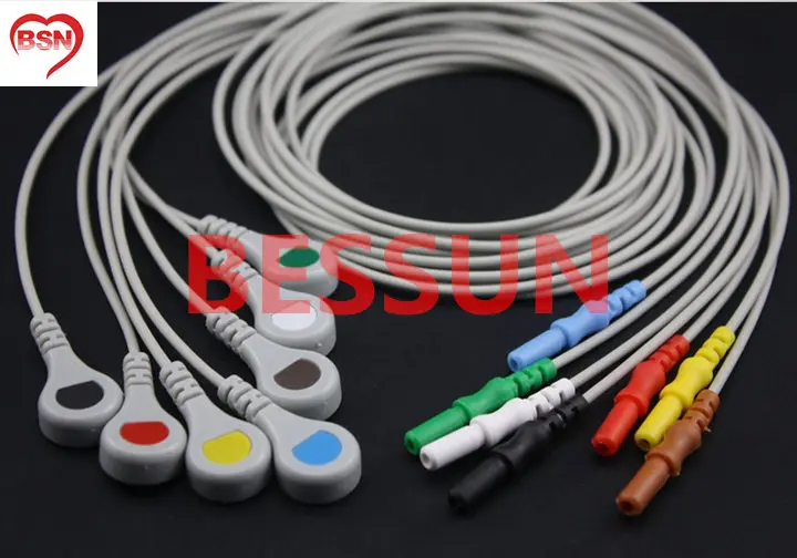 

DIN Holter 7ld ecg cable AHA SNAP