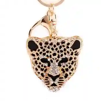 

Large sales alloy leopard key chain button/lady's bag/car keys/in-car decoration pendant jewellery Findings
