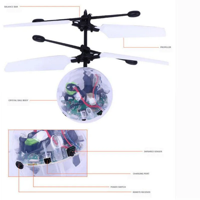Дропшиппинг Радиоуправляемый летающий шар светящийся Детский Электронный Инфракрасный индукционный самолет радиоуправляемые игрушки светодиодный светильник мини-вертолет